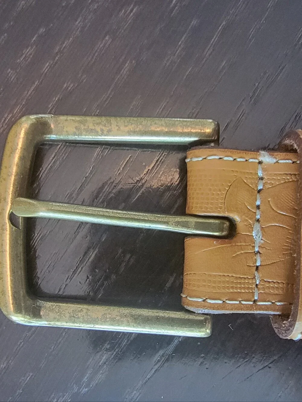 American Eagle Classic Embossed Tan Leather Belt -